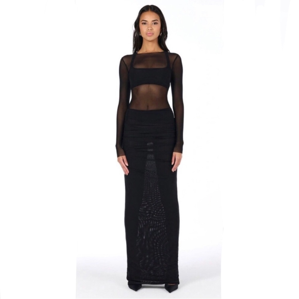 Naked Wardrobe Mesh Maxi Skirt